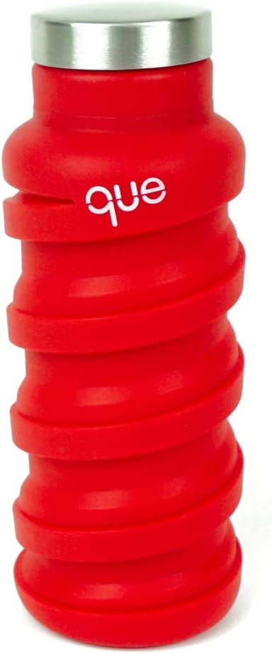que Bottle | Designed for Travel and Outdoor. Collapsible Water Bottle - Food-Grade Silicone/BPA Free/Lightweight/Eco-Friendly - 12oz