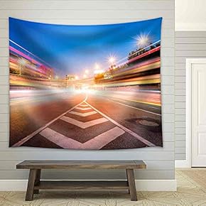 Junction with Light in Shanghai - Fabric Wall Tapestry Home Decor - 51x60 inches