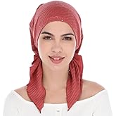 Madison Headwear Pretied Head Scarves for Women Featuring A Unique Sparkly Foil Finish and Stretchy Ribbed Fabric