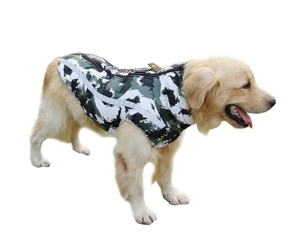 BT Bear Dogs Warm Coats Jackets,Dog Winter Clothes Soft Light Waterproof Coat Vest Padded Puffer For Medium Dogs Large Dogs (2XL, White Graffiti)