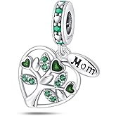 LNQOBU 925 Sterling Silver Charms for Bracelets Dangle Pendant fit Pandora Bracelets or Necklaces Jewelry Woman Gift Beads Charm (With one Spacer Beads)