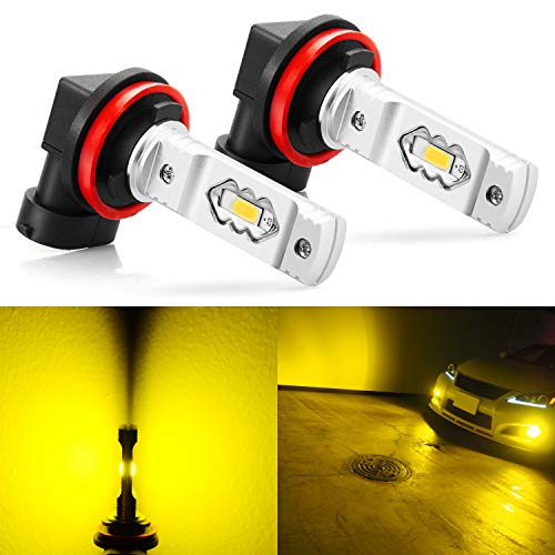JDM ASTAR Extremely Bright 3600 Lumens High Power H11 H8 H16 LED Fog Light Bulbs, Golden Yellow