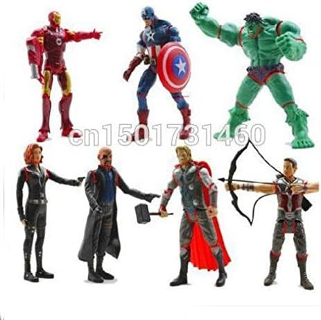 Fashion Children Toys 7pce/Set The Avengers Hulk+Captain America+Black Widow+Iron Man+Thor Figure 7 PCS SET