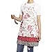NEOVIVA Kitchen Aprons for Women with Pocket, Old-fashioned Canvas Bib Apron for Cooking, Baking, BBQ and Gardening, Style Doris, Floral Lollipop Red