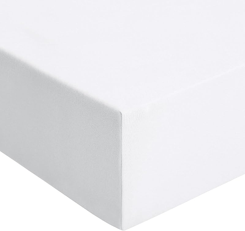 RUIKASI King Fitted Sheet Deep White 40cm Pocket Soft Microfiber