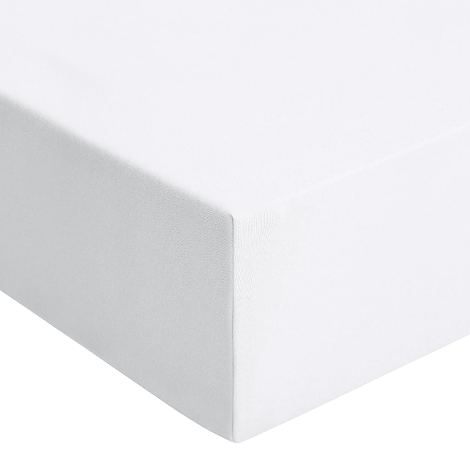 RUIKASI Double Fitted Sheet Deep - White Bottom Sheet for Double Size Bed with 40cm 16 Inches Extra Deep Sided Pocket, Soft Microfiber Bedsheet Ultra Deep Fit with Mattress