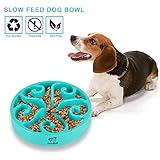 Decyam Pet Fun Feeder Dog Bowl Slow Feeder, Bloat Stop Dog Food Bowl Maze Interactive Puzzle Dog Bowl Non Skid (BLUE A)