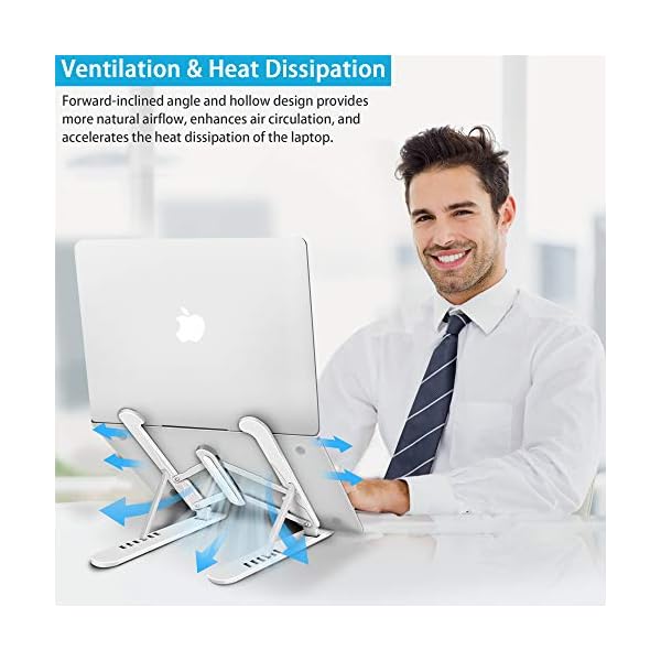 JPARR-Laptop-Stand-Ventilated-Laptop-Computer-Stand-Portable-Foldable-Desktop-Laptop-Riser-8-Angle-Adjustable-Notebook-Mount-Compatible-with-Laptop-Tablet-Phone JPARR Laptop Stand, Ventilated Laptop Computer Stand, Portable Foldable Desktop Laptop Riser, 8-Angle Adjustable…