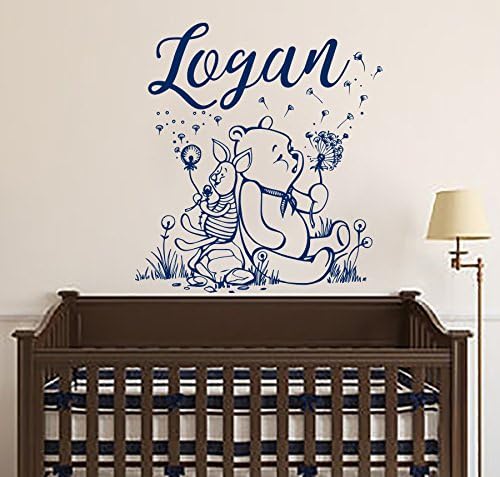 Name Wall Decals Winnie The Pooh Wall Decal Name Art Decals Vinyl Stickers Baby Nursery Room Kids Wall Decor Mural Interior Design SN128