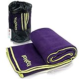 YogiMall Non Slip Microfiber Hot Yoga Towel – Protects from Bacteria, Extends Your Mat Life & Improves Grip - Perfect for Bikram, Vinyasa & Pilates - Eco Friendly, Durable - Bonus Carry Bag Included