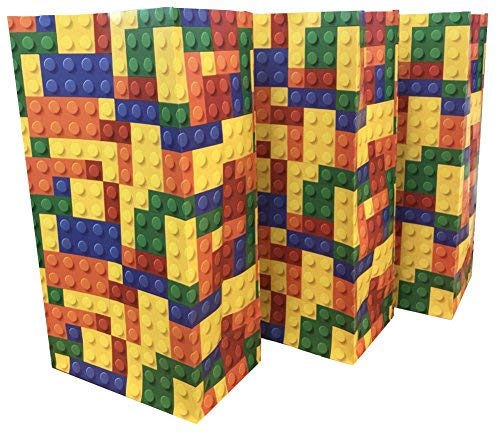 Playwrite Building Blocks/Bricks Pick n Mix Bag - Party Candy Sweet Bags for Party Fillers - (12 Bags)
