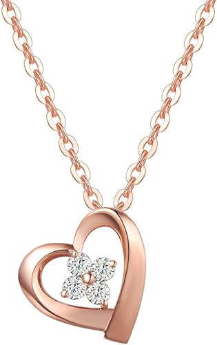 Amazon Fancime ダイヤモンド K18ピンクゴールド ギフトラッピング済 ハート ネックレス レディース 誕生日 記念日 プレゼント ギフト ネックレス 通販