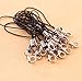 BlastCase 10 Silver Tone Black Cell Phone Charm Split Ring Strap
