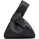 GRUMOTA Small Satin Wrist Clutch Purse Bag Mini Knot Evening Handbag for Women