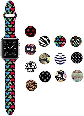 Dsigo Replacement Band for Apple Watch 38mm 40mm Series 4 Series 3 Series 2 Series 1 M/L, Strap Bands for iwatch, Silicone Sport Style Wristband, Personalized Design Colorful Cartoon