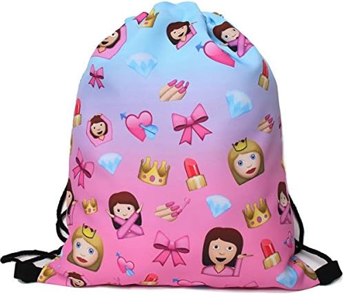 Men's Women's Print Shoulder Drawstring Bag Backpack String Bags School Rucksack Gym Handbag (animals,foods)15"x11" (DB-62)