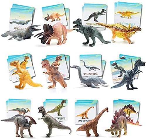 Prextex Dinosaurs and Memory Card Game Montessori Dinosaur Toys for Kids