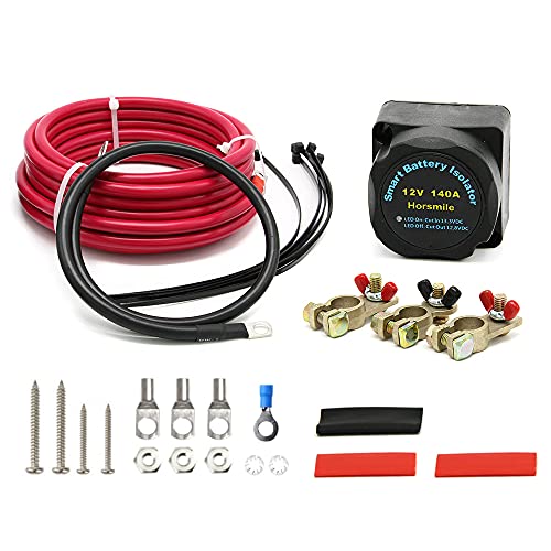 Dual Battery Isolator Kit 12 Volt 140 Amp Voltage Sensitive Relay