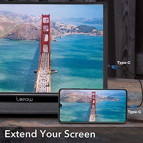 Portable-Monitor-Lepow-156-Inch-Full-HD-1080P-USB-Type-C-Computer-Display-IPS-Eye-Care-Screen-with-HDMI-Type-C-Speakers-for-Laptop-PC-PS4-Xbox-Phone-Included-Smart-Cover-Screen-Protector-Black