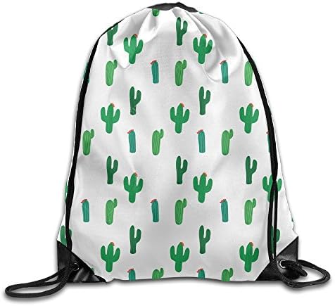 Cacti Print Unsix Drawstring Bag Beam Mouth Shoulders Backpack 17"x14"