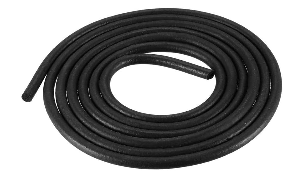MACHSWON Foam Rubber Seal Weather Strip 3mm Diameter 1 Meters, for Marine Home Cases Door Window and Hatch, Round Draught Excluder Seal Strips Soundproofing Waterproof Seal, Black