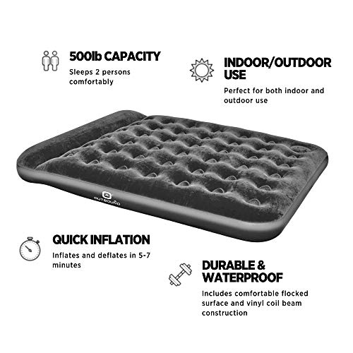 Outbound Queen Air Mattress with Builtin Foot Pump and Pillow