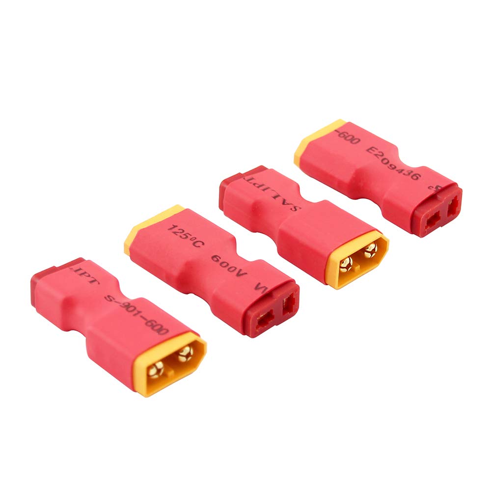 OliRC 4pcs No Wires Connector: Male XT60 XT-60 to Female T-Plug Deans Style Connector Adapter(C15-4)