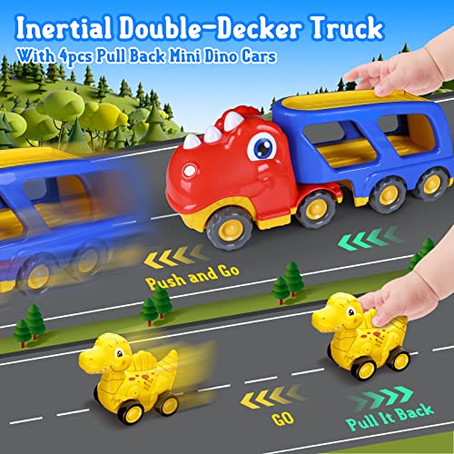 Toys for 1 2 3 Year Old Boys Grils, 5 in 1 Dinosaur Toys for Kids with