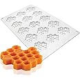15 Cavity Silicone Honeycomb Molds for Chocolate Honeycomb Bee Silicone Fondant Mold Beehive Silicone Baking Molds Bee Candy Silicone Mold for Kitchen Cake Cupcake