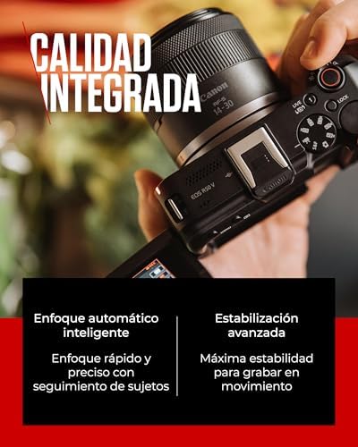 EOS R50 V + RF-S 14-30mm F4-6.3 IS STM PZ - Câmara Vlogging Compatível com Objetivas Canon RF | Vlogs Ideais & Viagens | Ligação Bluetooth