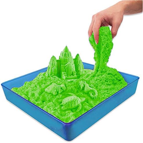 Sensory Sand Ultimate Set, Green Sand - Over 3 Lbs of No Mess Magic Sand for Kids Toddlers (Green Sand Kit)