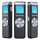 Digital Voice Recorder,TENSAFEE 8G Dictaphone Sound Recorder,Portable Rechargeable HD Audio Recorder,MP3 Player/A-B Repeat/One Touch Recording,Voice Recorders for Lectures/Meetings/Interviews/Class