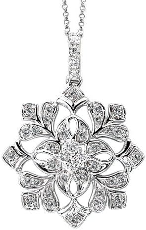 Tivolia Collection 14K White Gold Diamond Snowflake Pendant