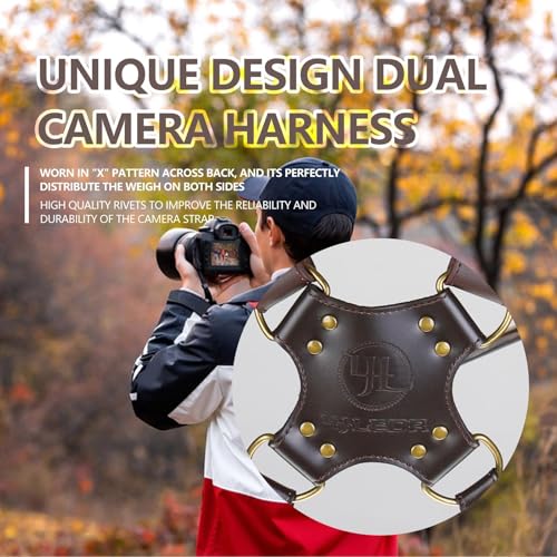 4J LEDR Photo Camera Strap, Professional Photographic Camera Strap for Photographic Camera, Multiple Camera Equipment for Dslr/Slr Strap, Small, Brown