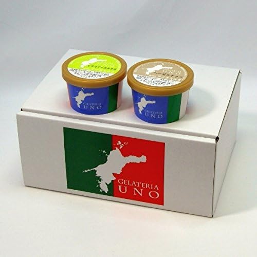 Gelato shop Gelateria UNO gelato twelve assortment Sicilian Bronte pistachio production and Sicilian hazelnut ice cream each six