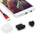 iMangoo 15 Pack Type C Anti Dust Plugs + 3.5mm Earphone Plugs + USB C Caps Protect USB-C Port Headphone Jack for Type C USB Cable Phone S8 LG G5 V20 Nexus 6P 5X Phone XL White Black
