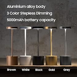 Sikevht 2 Pack Cordless Table Lamp,Rechargeable LED