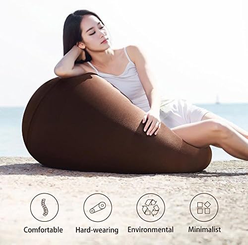 Bean Bag Chair Soft Comfort Cover & Memory Foam Filler Durable and Comfortable Brown