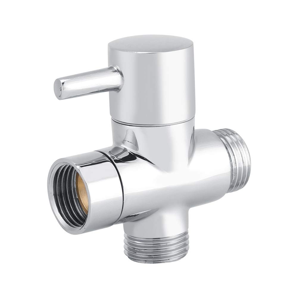 Shower Diverter - 3-Way T Shape Diverter Shut Off Valve Shower Toilet Bidet Sprayer Water Adapter Chrome Color