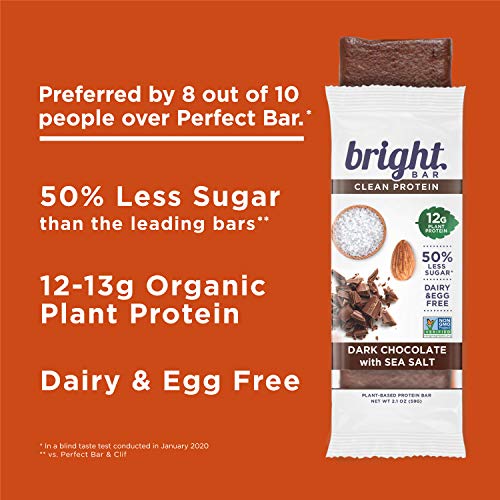 Bright Bar Plant Based Refrigerated Clean Protein Bar Dark Chocolate