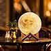 GPJOY Moon lamp, 3D Printing LED 16 Colors RGB Moon Night Light,Newest Upgrade Moon Night Light with Remote&Touch Control and Adjustable Brightness with Wooden Stand, Diameter 5.7 Inch