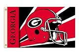 NCAA Georgia Bulldogs 3-by-5 Foot Flag with Grommets - Helmet Design