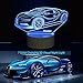 E-vendor LED Night Light, 3D Visual Desk Lamps with 7 Color Changing Lights Touch Button, Car Shape Best Gift for Kids (White)