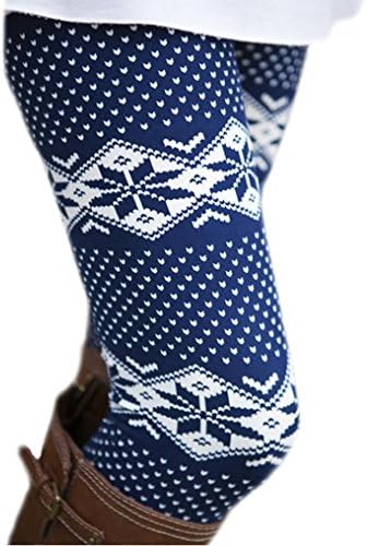 Fineshow Women Christmas Fleece Skinny Tight Stretchy Pants Leggings Boots,Blue (XXL)