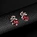 Teniu Fashion Ruby Necklace Red Crystal Pendant Necklace Earring Set Rose Gold Jewelry Set Girls Women Accessories Jewelry Set