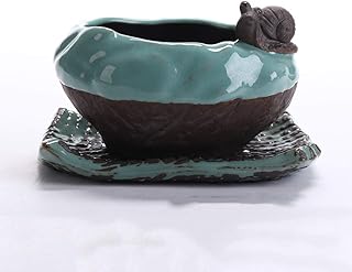 crlxy Terracotta Blumentopf Dekoration,Kleine Sukkulenten Pot Mit Für Indoor Outdoor Kräuter Kaktus Blumen-F 12 * 9 * 2cm(5 * 4 * 1in)