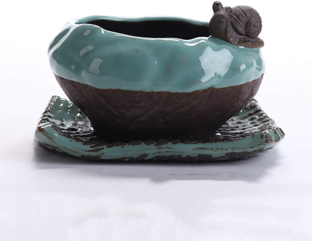 crlxy Terracotta Blumentopf Dekoration,Kleine Sukkulenten Pot Mit Für Indoor Outdoor Kräuter Kaktus Blumen-F 12 * 9 * 2cm(5 * 4 * 1in)