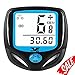007KK Bike Speedometer Waterproof Wireless Bicycle Bike Computer and Odometer with Automatic Wake-up Multi-Function LCD Backlight Display Cycling Odometer (White)