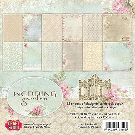 Craft And You Design Cps Wg30 Papier Scrapbooking Mariage Garden Multicolore 30 5 X 30 5 Cm Amazon Fr Cuisine Maison