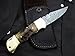 DKC Knives (13 5/18) Sale DKC-728 Golden STAG Rustic Stag Horn Damascus Steel Folding Pocket Knife Black-White Bone 6oz 7